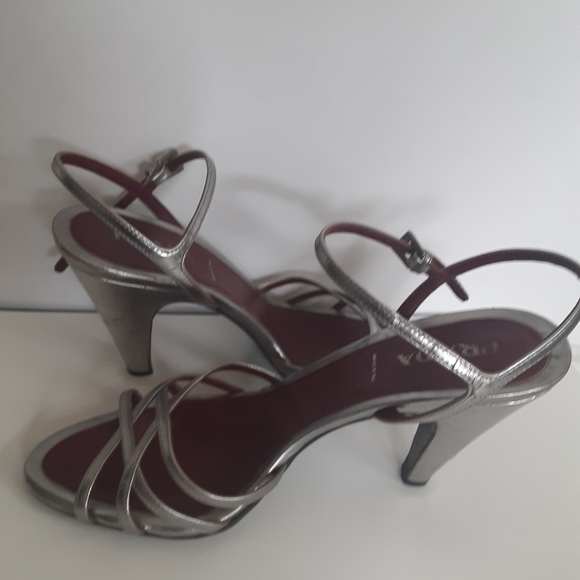 Prada heels metallic shoes sz 40 - Picture 3 of 12